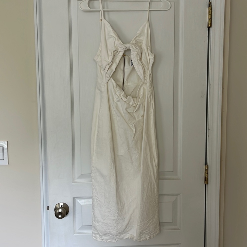 Runaway Twist Front White Tank Dress